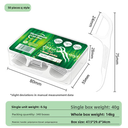 Disposable Dental Floss Sticks 50-Pack